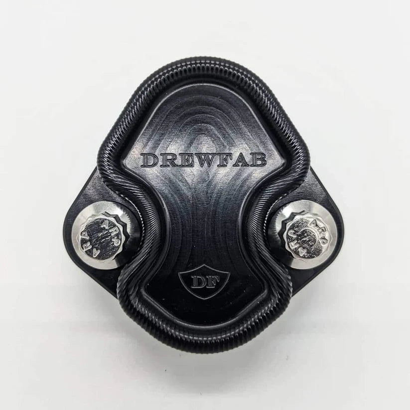 DF1070-100 – DREWFAB Fuel Pump Block-Off Plate | Fits BBC, BBF & SBF Engines | Black or Bare Aluminum with ARP Bolts and O-Ring