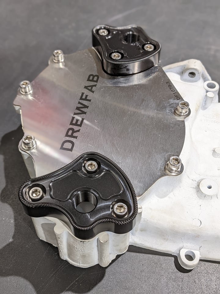 DF1079-100 DREWFAB Ford 429/460 Water Inlet Kit – Billet Aluminum, Anodized Finish