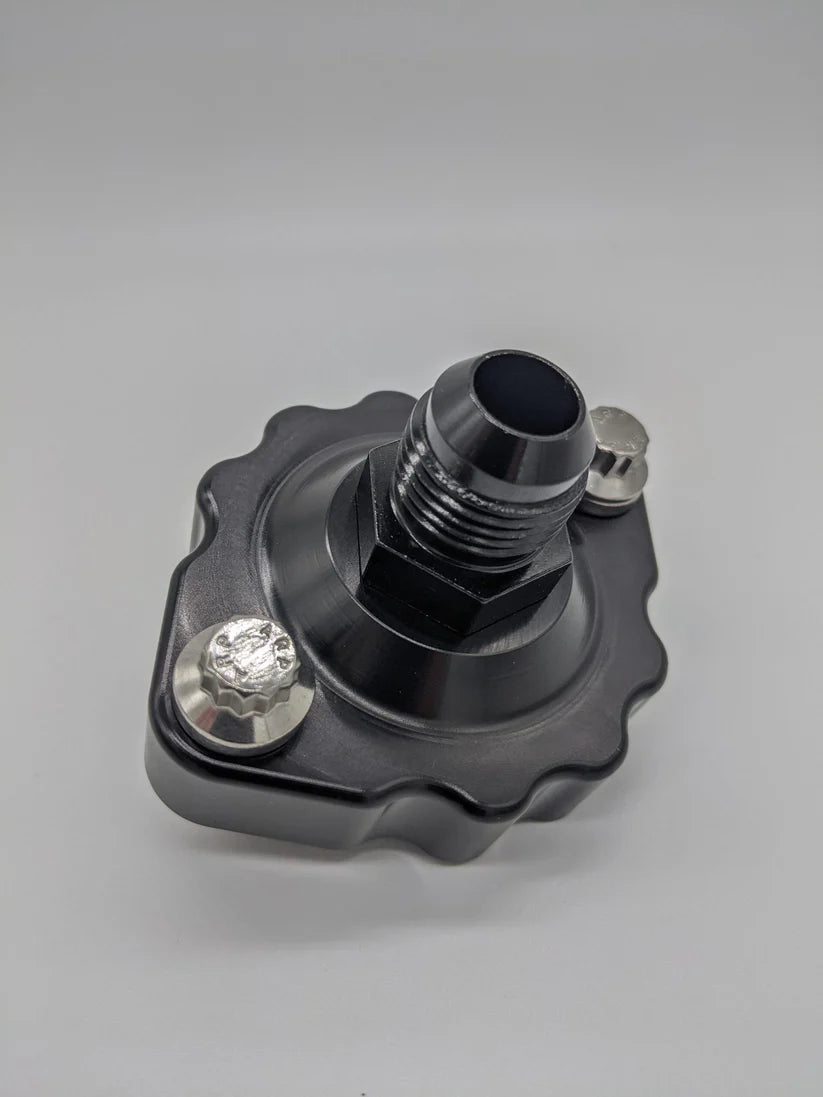 DF1054-100 – DREWFAB Ford 429/460 Jet Boat Water Outlet & Thermostat Housing | -10 ORB AN O-Ring Fitting, Black or Clear Anodized