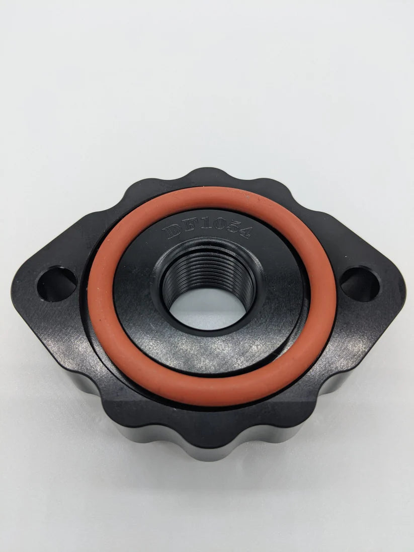 DF1054-100 – DREWFAB Ford 429/460 Jet Boat Water Outlet & Thermostat Housing | -10 ORB AN O-Ring Fitting, Black or Clear Anodized