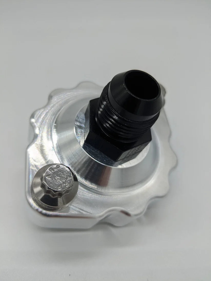 DF1054-100 – DREWFAB Ford 429/460 Jet Boat Water Outlet & Thermostat Housing | -10 ORB AN O-Ring Fitting, Black or Clear Anodized