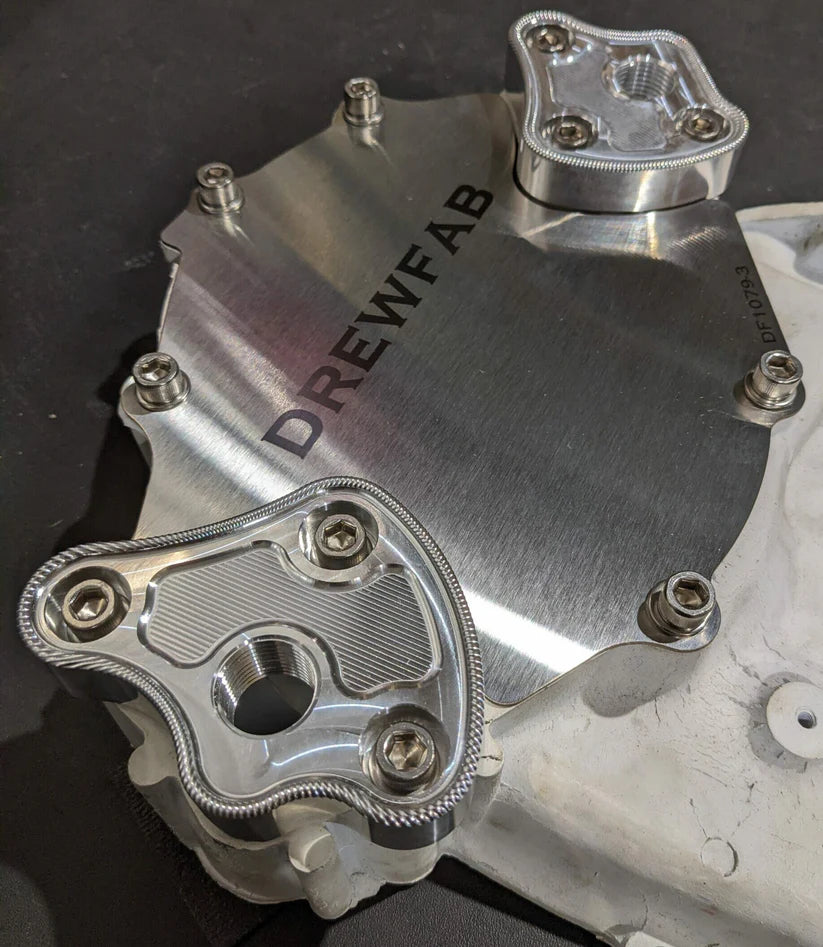 DF1079-100 DREWFAB Ford 429/460 Water Inlet Kit – Billet Aluminum, Anodized Finish