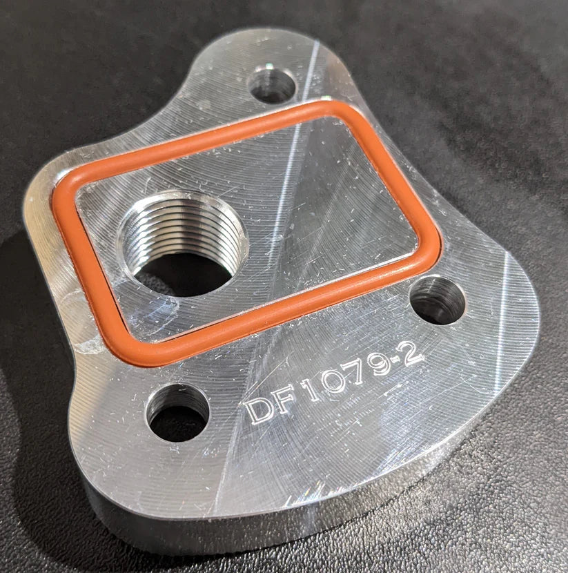 DF1079-100 DREWFAB Ford 429/460 Water Inlet Kit – Billet Aluminum, Anodized Finish